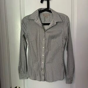 Banana Republic Non Iron Fitted Black and White Shirt Size 2